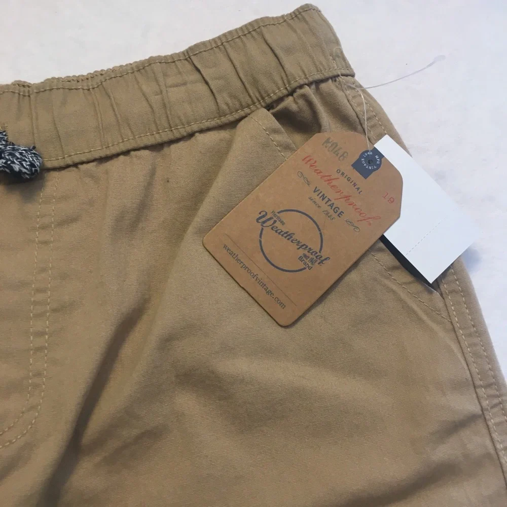 Weatherproof Vintage Cargo Shorts Kids XL Khaki New Pull-On Drawstring WK910SH21